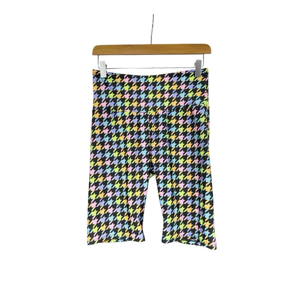 Womens Gold sheep Goldsheep Biker Compression Shorts Houndstooth Spandex XL